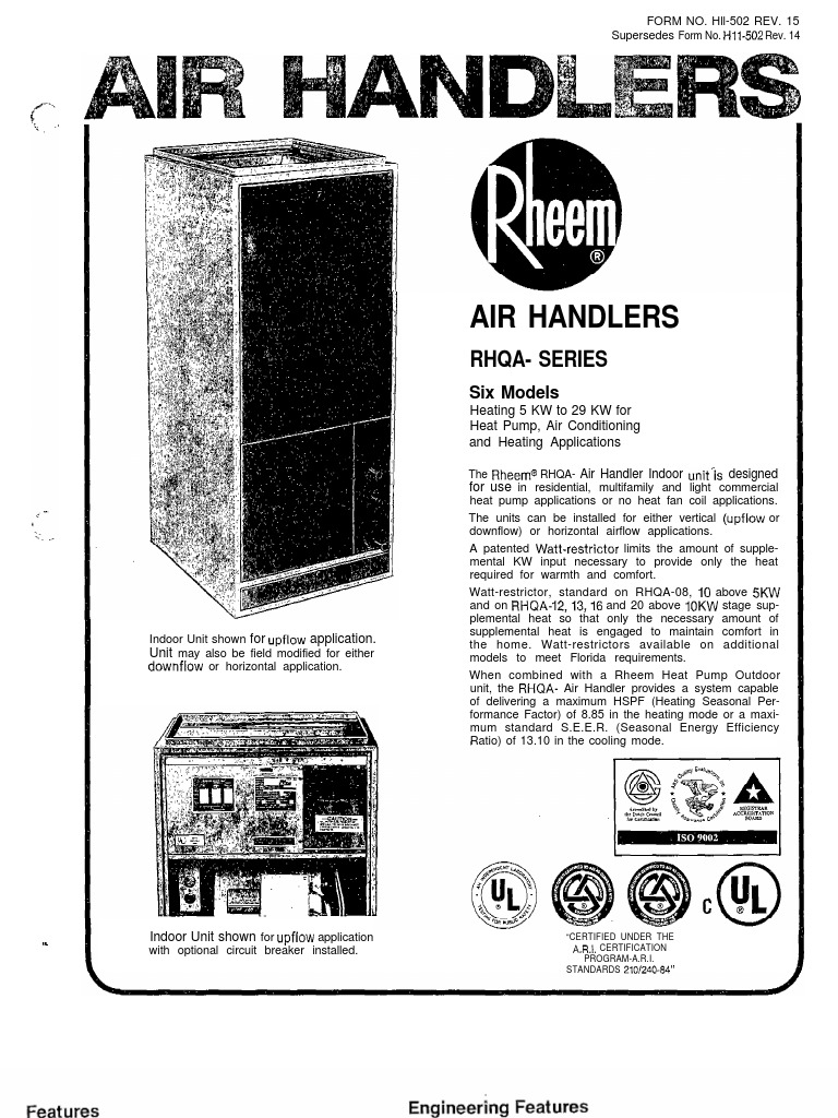 RHQA-Series HVAC | PDF | Heat Pump | Home Appliance