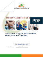 Student Assessment Booklet-I: CHCCC S025 Support Relationships With Carers and Families