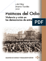 Del Rey - Fernando - Tardío - Manuel Álvarez Políticas Del Odio