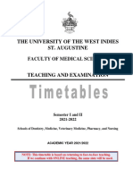 UWI Medical Timetable 2021/2022