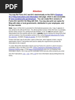 Main Irs Form w 2 Wage and Tax Statement