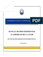 Manual de Procedimientos Academicos UNAH Permanencia