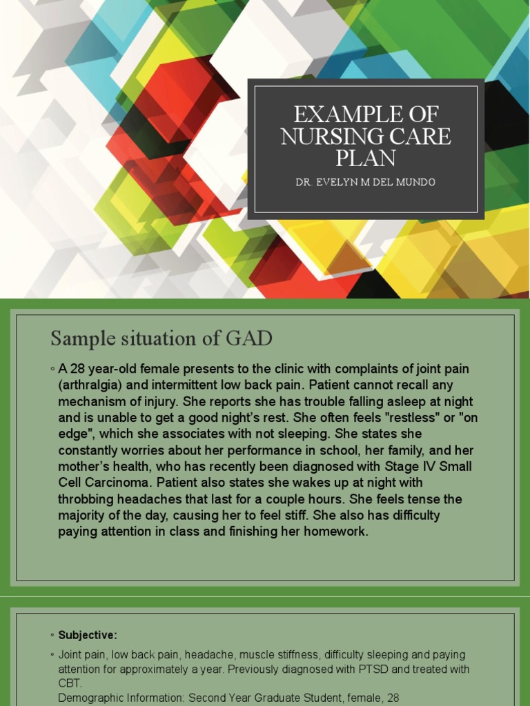 Nursing Care Plan for GAD and PTSD | PDF | Generalized Anxiety Disorder ...