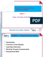 LT5W01 Week - 1: Module Name: Work-Based Learning Module Code