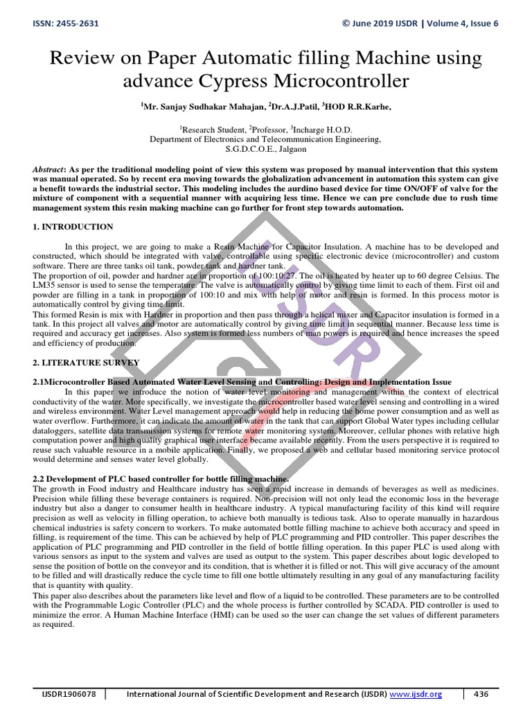 Review On Paper Automatic Filling Machine Using Advance Cypress ...