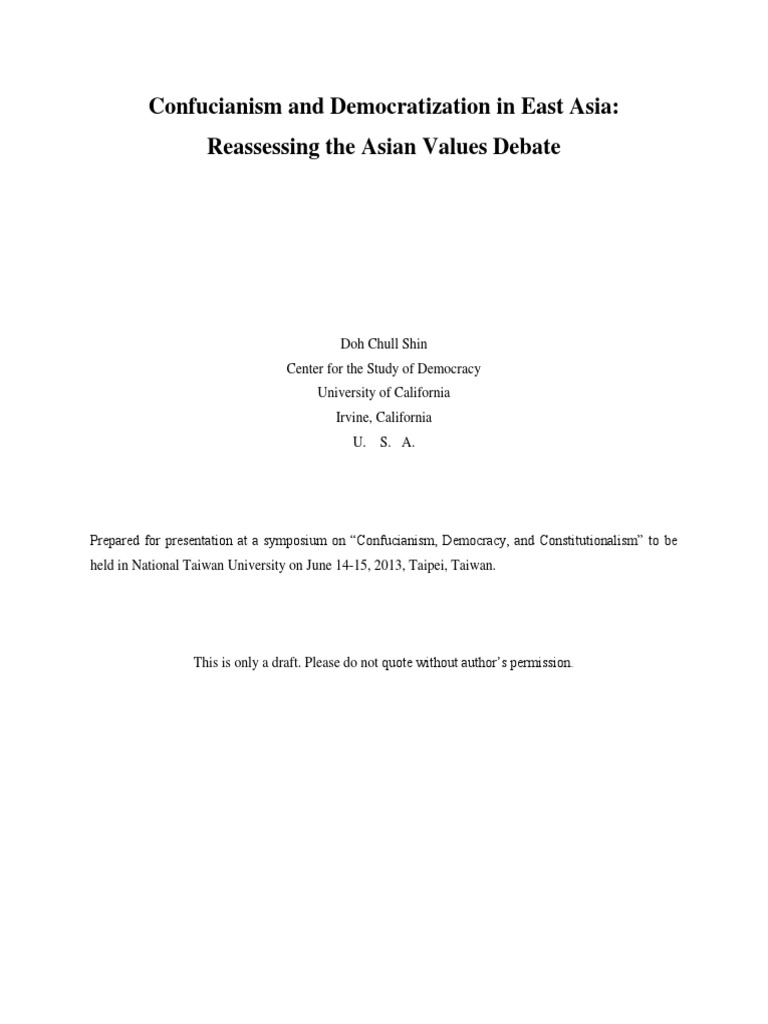 Confucianism's Impact on East Asian Democracy | PDF | Confucianism ...