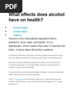 What Effects Does Alcohol Have On Health