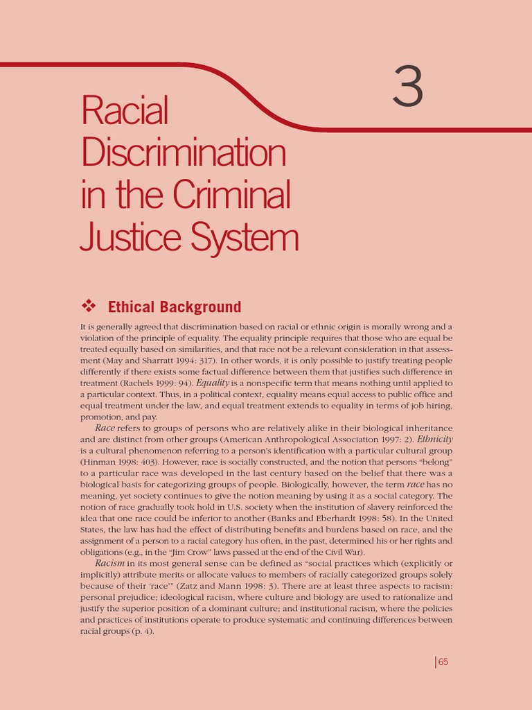 Racial Discrimination in The Criminal Justice System Ethical