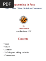 Programming in Java: Lecture: Classes, Objects, Methods and Constructors