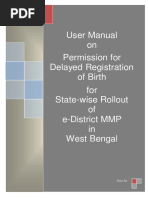 User Manual On Permission For Delayed Registration of Birth For State-Wise Rollout of E-District MMP in West Bengal