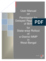 User Manual On Permission For Delayed Registration of Birth For State-Wise Rollout of E-District MMP in West Bengal
