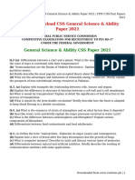 CSS General Science &#038 Ability Paper 2021 - FPSC CSS Past Papers 2021