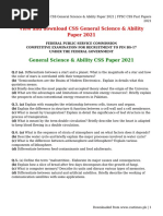 CSS General Science &#038; Ability Paper 2021 _ FPSC CSS Past Papers 2021