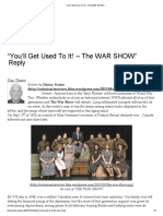 "You'll Get Used To It! - The WAR SHOW" Review