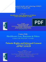 Healthcare Law, Ethics and Informed Consent