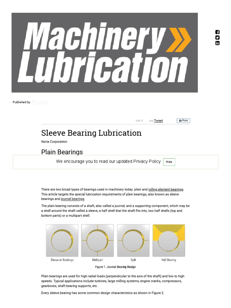 Sleeve Bearing Lubrication PDF Bearing (Mechanical) Wear