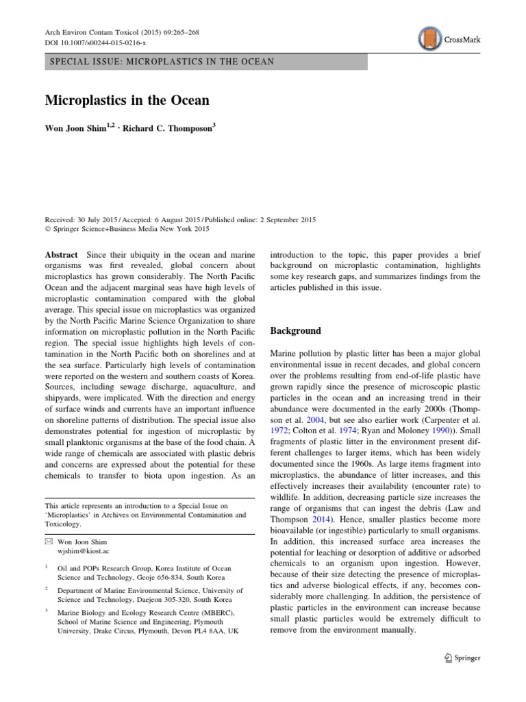 Microplastics in North Pacific Ocean | PDF | Environmental Technology ...