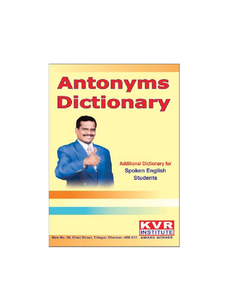 3Kvr Telugu Antonyms Dictionary | PDF