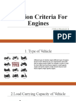 Selection Criteria For Engines