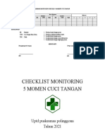 Lembar Monitoring Checklis 5 Moment Cuci Tangan