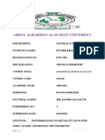 Abdul Alrahman Al Sumait University: Instrumental Method of Analysis