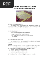 LESSON 2: Preparing and Cutting Materials For Athletic Shorts