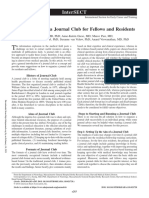 How To Organize A Journal Club For Fellows and Residents: Intersect