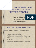 Acceptance Criteria of Weld Defects as Per Different Codes.ppt · Version 1