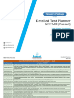 Detailed Test Planner: NEET-XII (Passed)