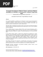 Economic Development, Political Violence and Socio-Political Instability in Colombia - An Econometric Analysis Using Panel Data