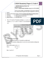 JEE Advanced 2020 Question Paper Chemistry Paper 2