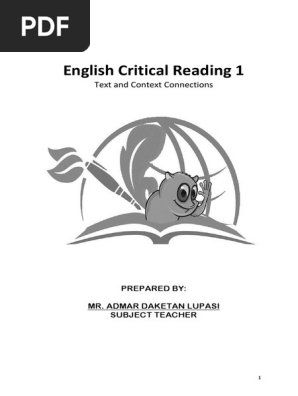 Lesson 2- Critical Reading as Reasoning