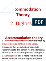 Accommodation Theory and Speech Convergence