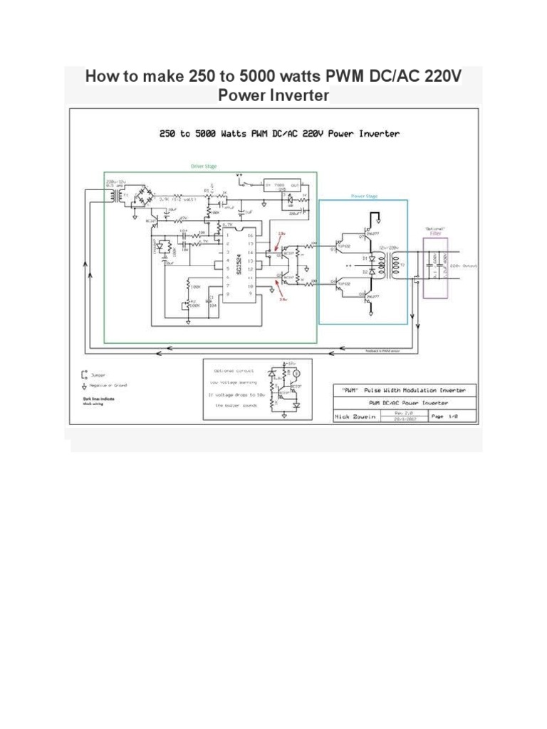 5000W PWM Inverter Circuit Guide | PDF | Power Inverter | Transformer