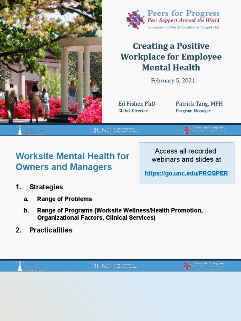 Session 3 Creating A Positive Workplace For Employee Mental Health ...