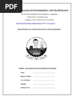 cs8481 DBMS Lab Manual