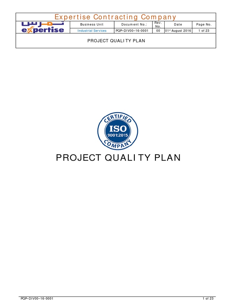 Project Quality Plan for PK-N 2021 | PDF | Concrete | Specification ...