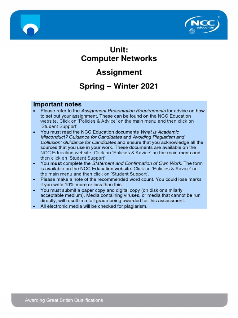 CN Assignment QP Spring Winter 2021 FINAL | PDF | Ip Address | Computer ...