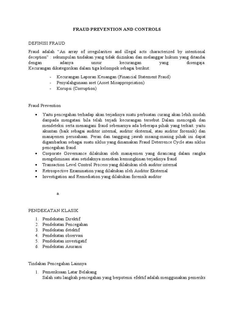 Fraud Prevention and Controls | PDF | Bisnis | Pengelolaan Keuangan & Uang