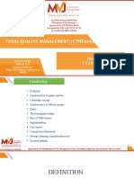 Total Quality Management (17me664) : Leadership