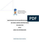 Protocolo de RCP Baciso y Avanzado Del Area de Internacion. Sph. 2021