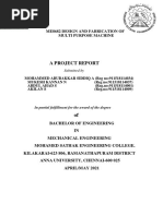 A Project Report: Me8682 Design and Fabrication of Multi Purpose Machine