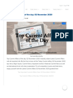 Top Current Affairs of The Day: 02 November 2020: Home Ebooks @24 GK Daily News Daily Quiz Yearly News Mont