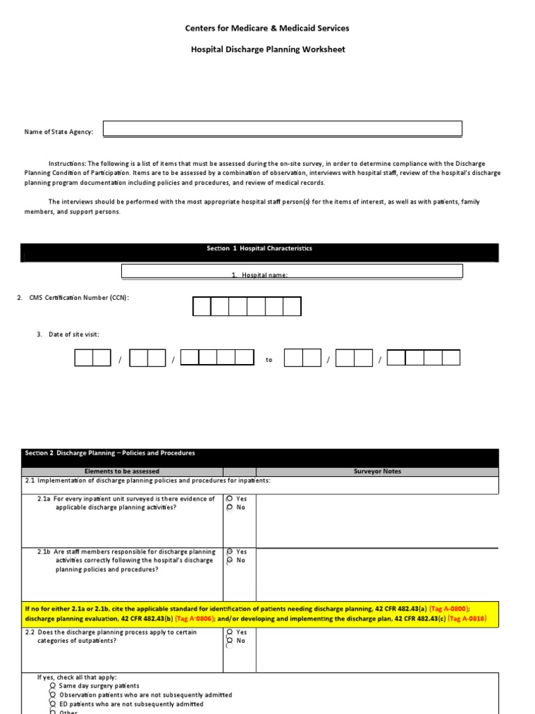 CMS Hospital Discharge Planning Guide | PDF | Patient | Hospital