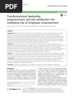 Transformational Leadership, Empowerment, and Job Satisfaction: The Mediating Role of Employee Empowerment