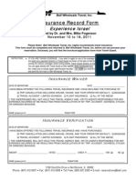 Insurance Form - Experience Israel Nov 10-18, 2011