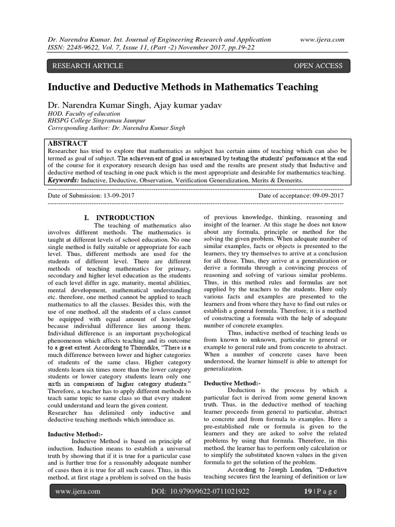 Inductive and Deductive Methods in Math | PDF | Inductive Reasoning ...