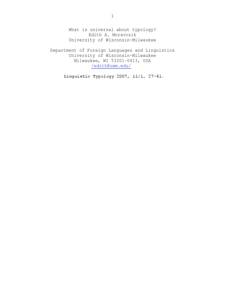 Linguistic Typology Insights | PDF | Linguistic Typology | Language ...