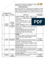 Icar-Indian Institute of Millets Research (Iimr) Detailed Notification