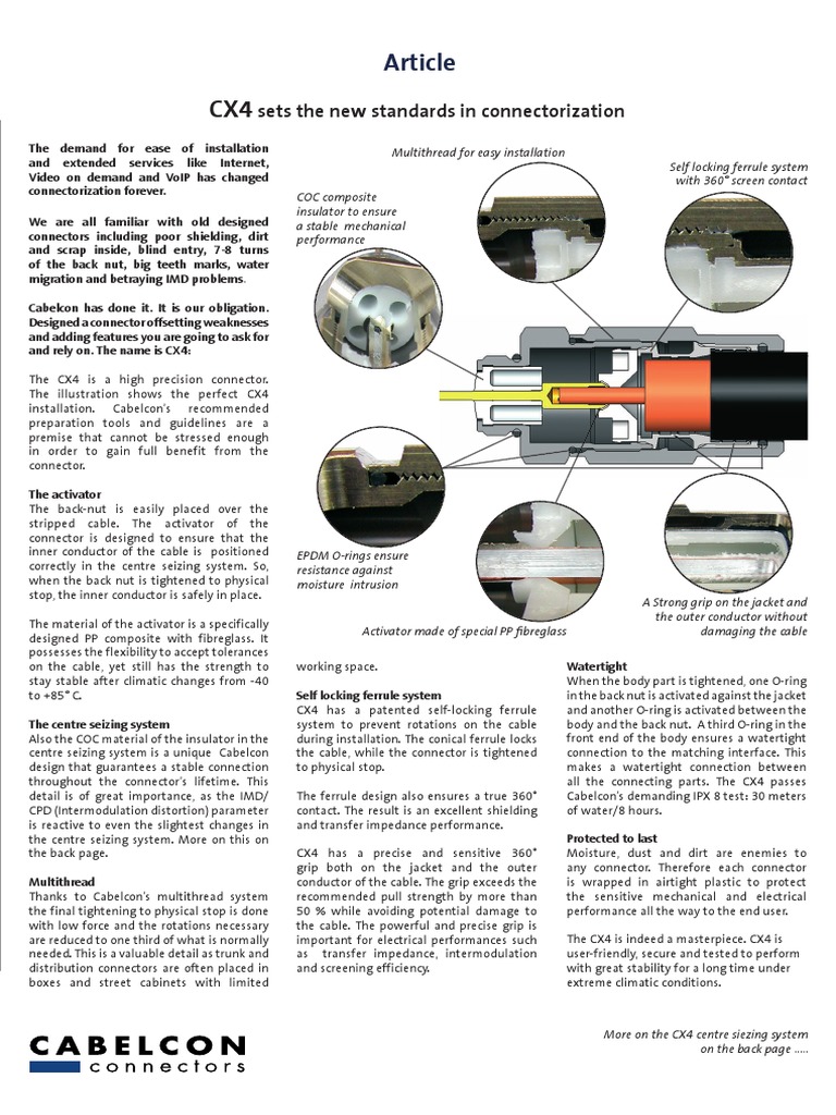 Article Sets The New Standards in Connectorization PDF Electrical